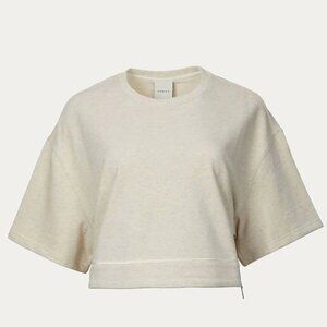 Varley Fenton Sweater Cropped Cotton Ivory Marl XS